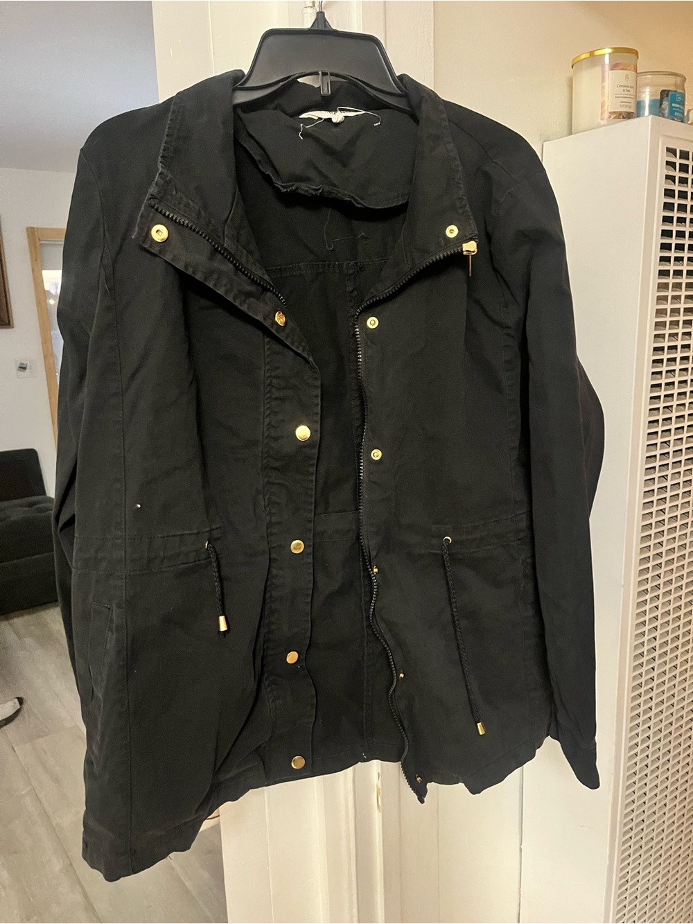 Ci Sono Black Utility Jacket with Gold-Tone Hardware